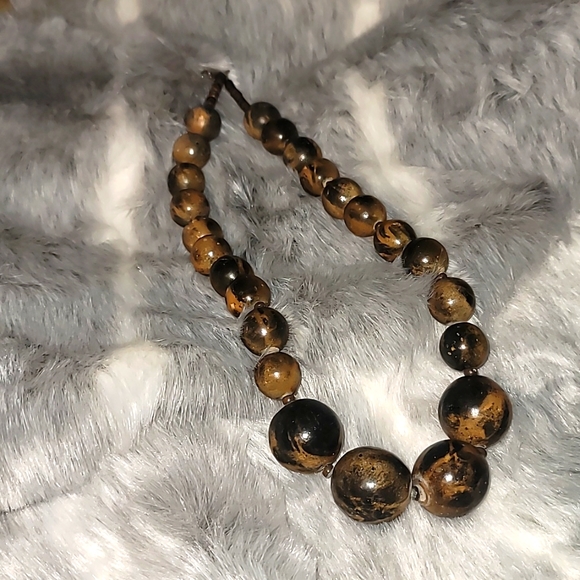 Vintage Chunky Boho Graduated Wooden Beads Necklace. - Picture 4 of 7